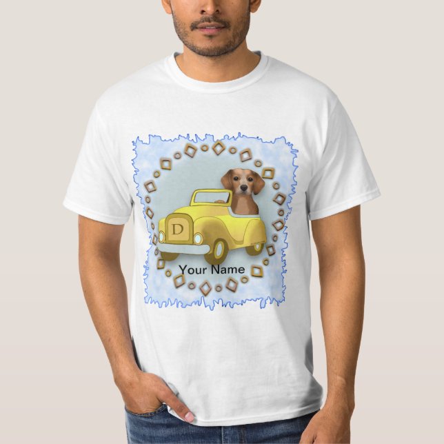 T-shirt Voiture conduite par Beagle  (Devant)