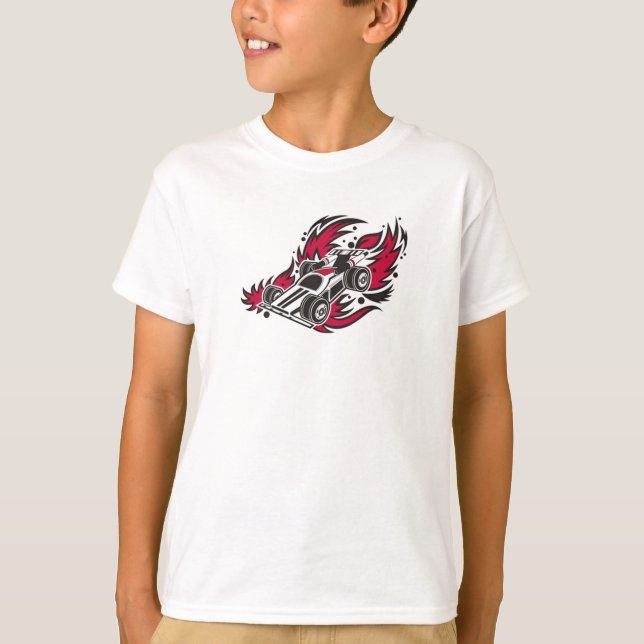 T-shirt voiture-course flamboyante (Devant)