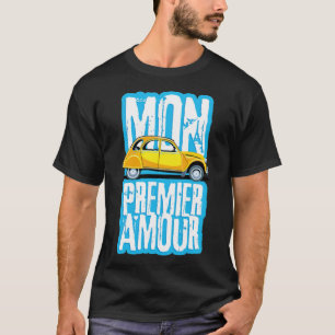 T-shirt Voiture culte française Boîtier en os 2cv