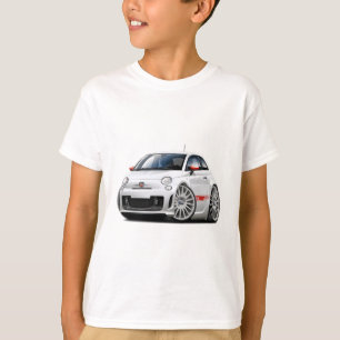 T-shirt Voiture de blanc de Fiat 500 Abarth