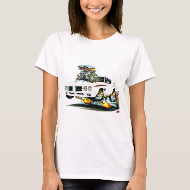 T-shirt Voiture de blanc de juge de 1970 GTO (Devant)