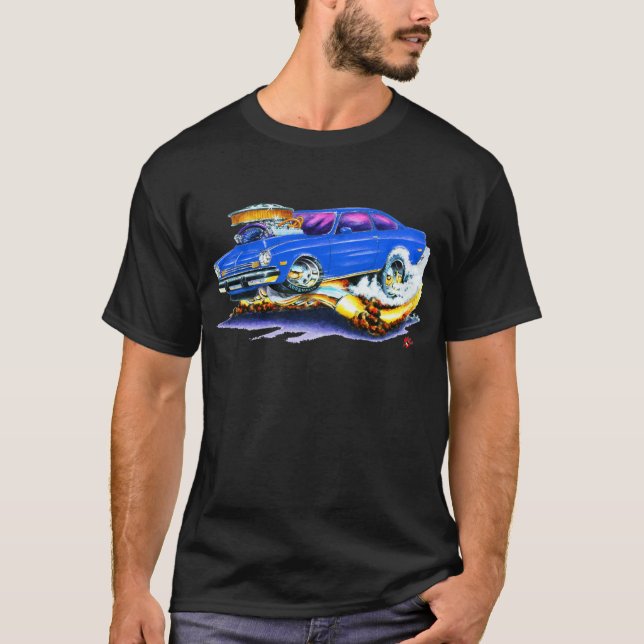 T-shirt Voiture de bleu de Chevy Vega (Devant)