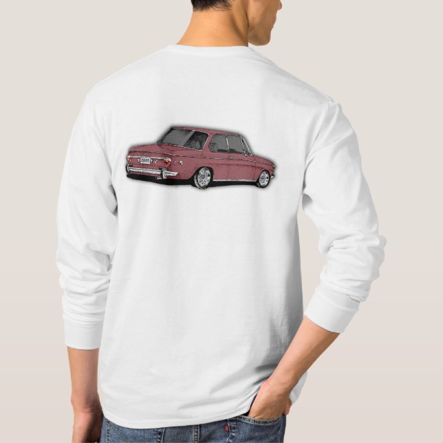 T-shirt Voiture de classique de BMW 2002 en couleurs (Dos)