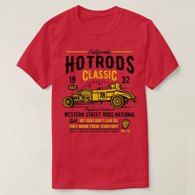 T-shirt Voiture de collection Vintage Hotrods (Design devant)
