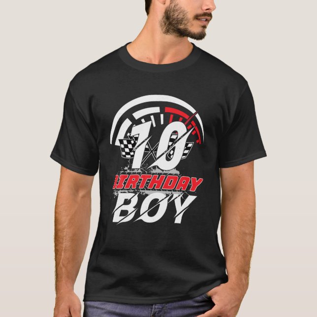 T-shirt Voiture de course 10 ans 10e anniversaire Boy Part (Devant)