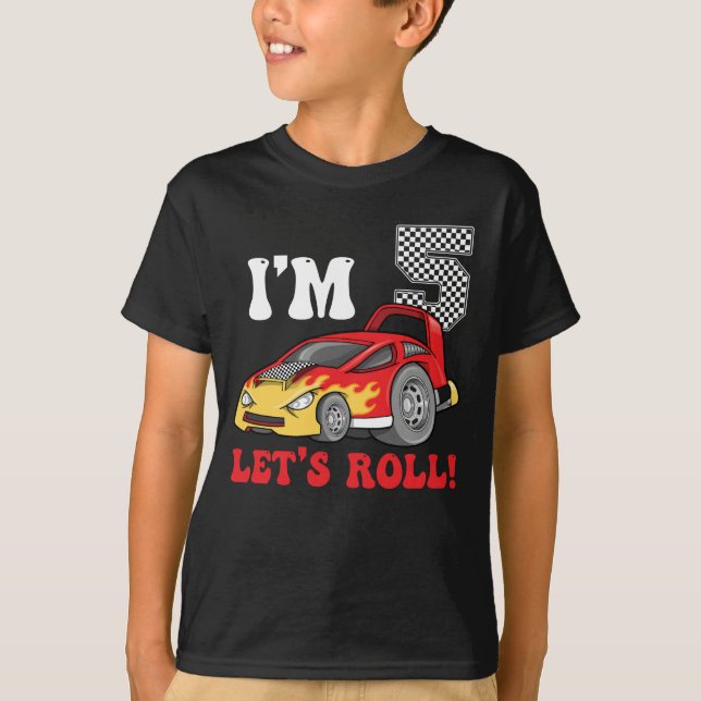 T-shirt Voiture de course 5 ans Anniversaire Chemise 5e An (Devant)