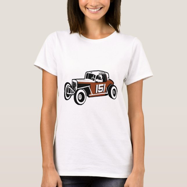 T-shirt Voiture de course ancienne de Stockwell de poussin (Devant)