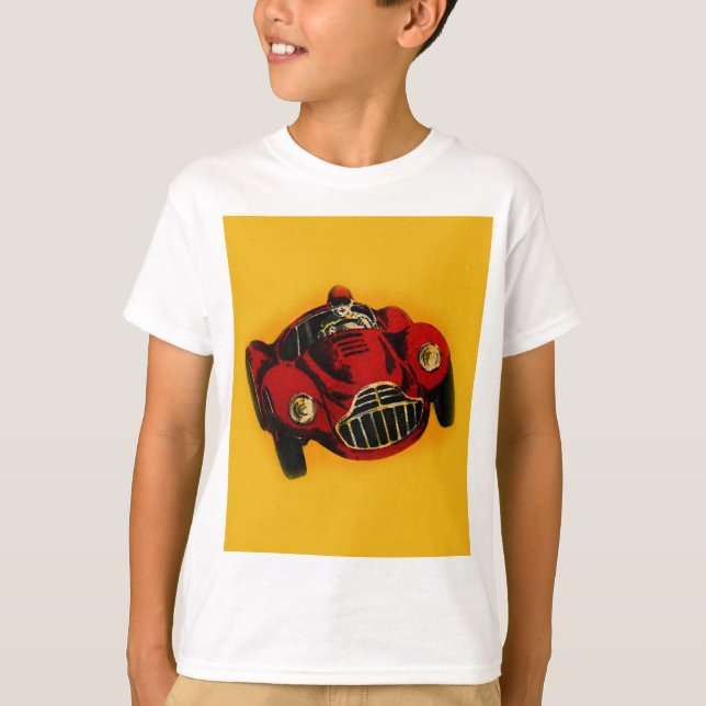 T-shirt Voiture de course automobile jaune rouge (Devant)