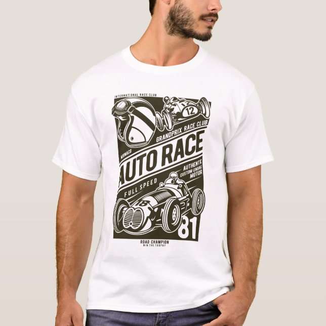 T-shirt Voiture de course automobile Vintage (Devant)
