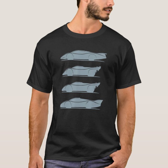 T-shirt Voiture de course classique Silhouette voiture mod (Devant)