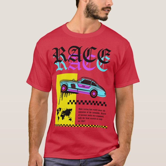 T-shirt Voiture de course drôle drôle (Devant)
