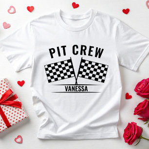 T-shirt Voiture de course personnalisée À damiers Drapeau 