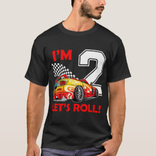 T-shirt Voiture de course pour enfants 2 Anniversaire 2 Bo