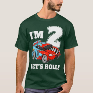 T-shirt Voiture de course pour enfants 2e anniversaire gar