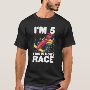 T-shirt Voiture de course pour enfants 5e anniversaire 5 F