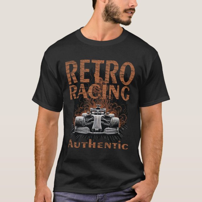 T-shirt Voiture de course Rétro Authentique (Devant)