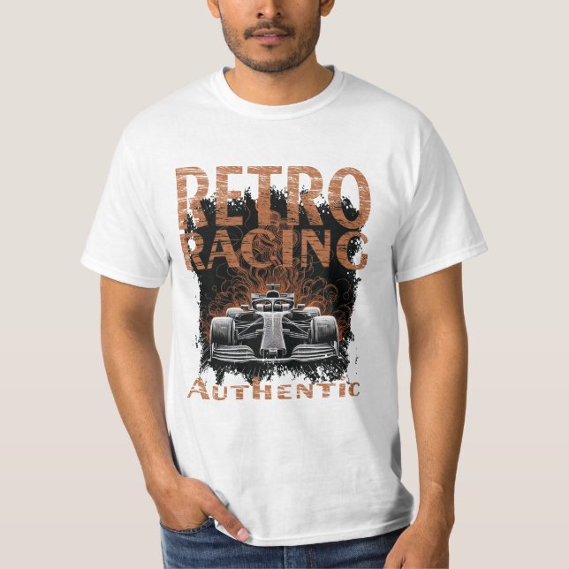 T-shirt Voiture de course Rétro Authentique (Devant)