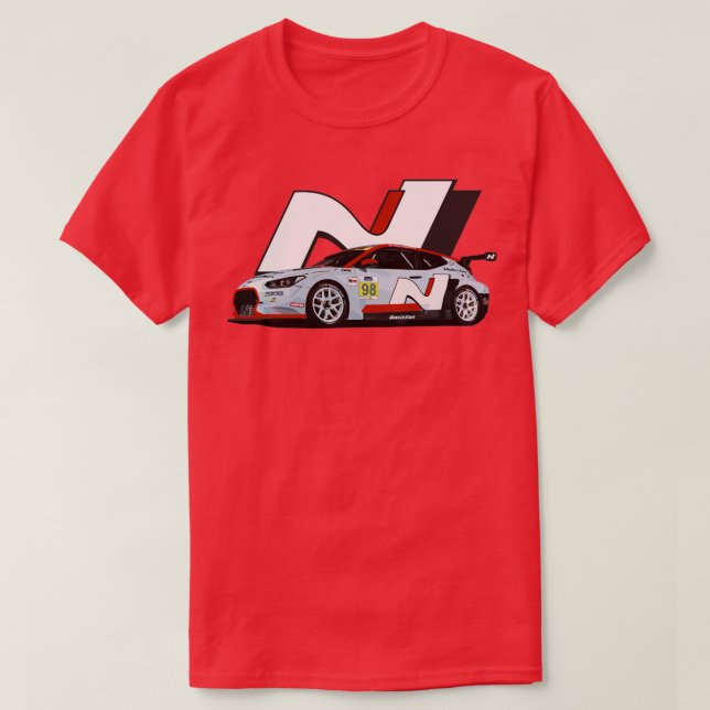 T-shirt Voiture de course Veloster N TCR  (Design devant)