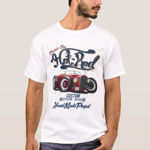 T-shirt Voiture de course vintage et moto pour impression0