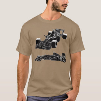 T-shirt Voiture de Formule de Course Silhouette Amis Mécan