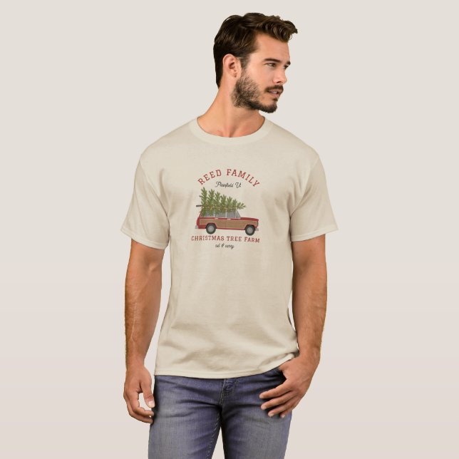 T-shirt Voiture de la ferme de Noël (Devant entier)
