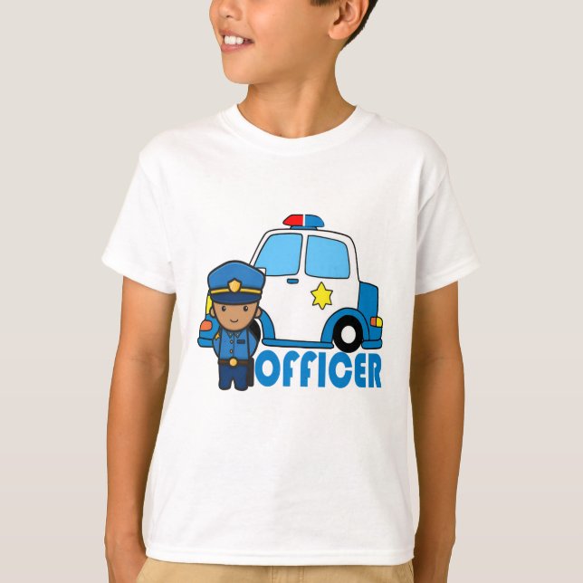T-shirt Voiture de police classique avec sirène pour enfan (Devant)