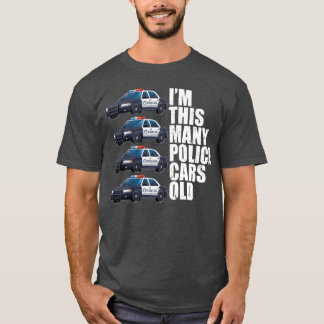 T-shirt Voiture de Police Pour Garçons 4ème Anniversaire 4