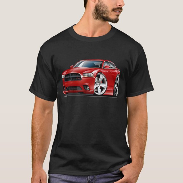T-shirt Voiture de rouge du chargeur droite de Dodge (Devant)
