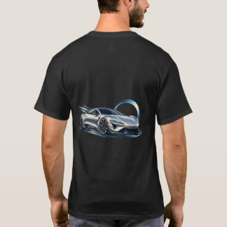 T-shirt Voiture de sport bleu argenté moderne impression a