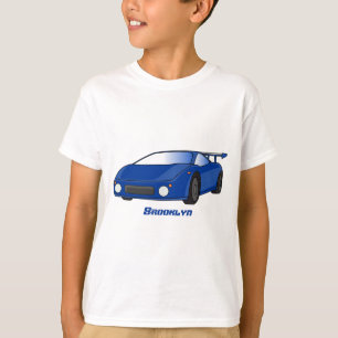 T-shirt Voiture de sport bleue avec illustration airfos