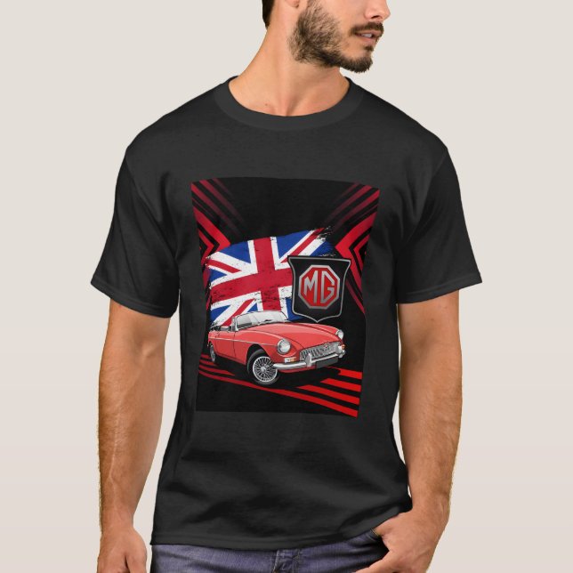 T-shirt Voiture De Sport Britannique Mg Mgb Convertible (Devant)