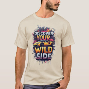 T-shirt Voiture de sport côté sauvage aventure de vitesse