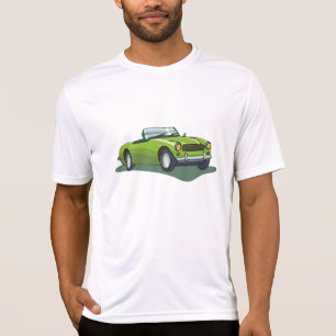T-shirt Voiture de sport décapotable vert citron rétro