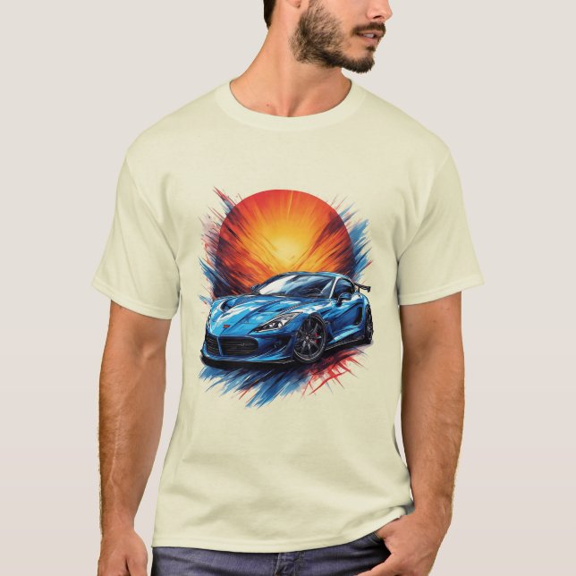 T-shirt Voiture de sport dynamique (Devant)