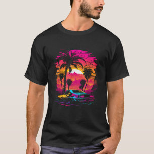 T-shirt Voiture de sport esthétique Retrowave Synthwave 80