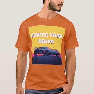 T-shirt Voiture de sport futuriste sur un dégradé artistiq