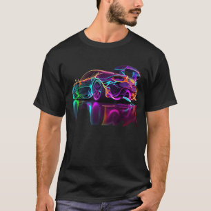T-shirt Voiture de sport néon rétro