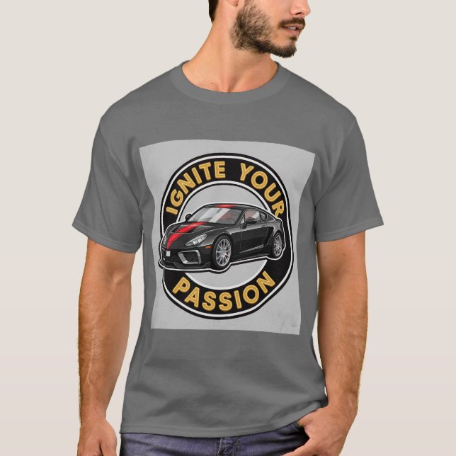 T-shirt Voiture de sport noire (Devant)