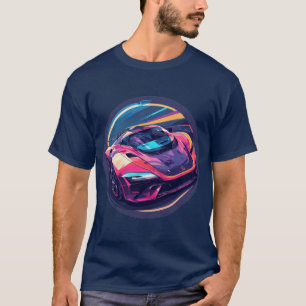 T-shirt Voiture de sport rendue avec éclat