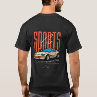 T-shirt Voiture de sport rétro sur une grille néon