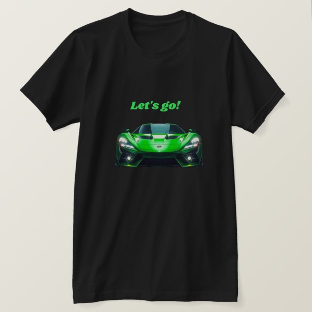 T-shirt Voiture de sport verte (Design devant)