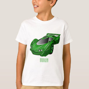 T-shirt Voiture de sport verte avec illustration airfos