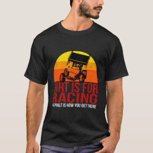 T-shirt Voiture de Sprint Drôle Terre Pour Course Piste As