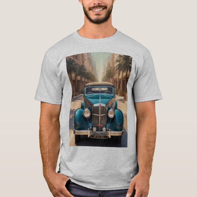 T-SHIRT VOITURE DE STYLE ART DÉCO (Devant)
