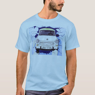 T-shirt Voiture de Trabant, bleu-clair, mur de Berlin