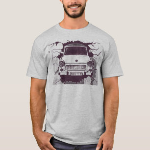T-shirt Voiture de Trabant, noir et blanc, mur de Berlin