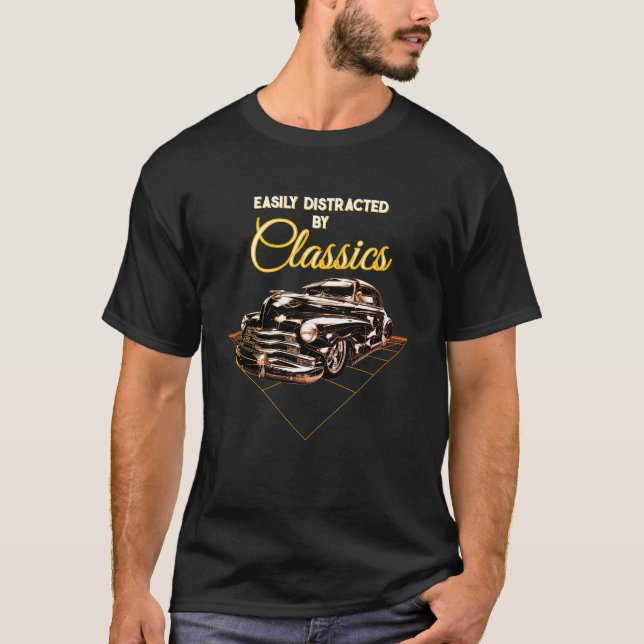 T-shirt Voiture Facilement Distrait Par Cinquante Citation (Devant)