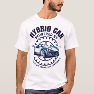 T-shirt Voiture hybride : alimentée par essence, électrons