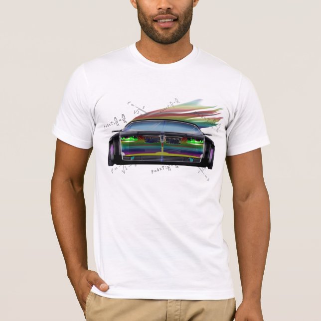 T-shirt Voiture instantanée de concept d'arc-en-ciel (Devant)