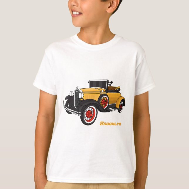 T-shirt Voiture jaune classique 1931 (Devant)